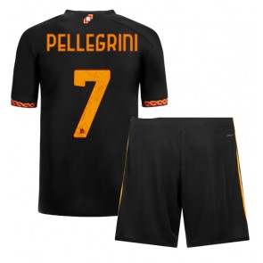 Lacne Dětský Futbalové dres AS Roma Lorenzo Pellegrini #7 2023-24 Krátky Rukáv - Tretina (+ trenírky)